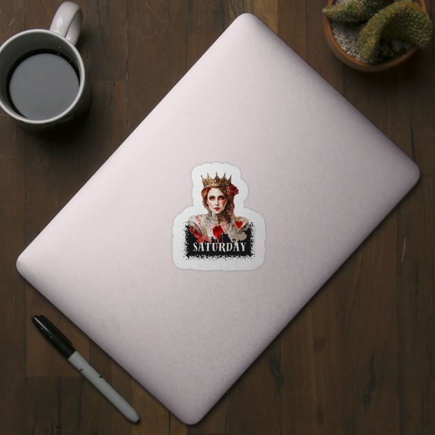 Sticker with days of the week Saturday Alice in Wonderland by LaKoszulka